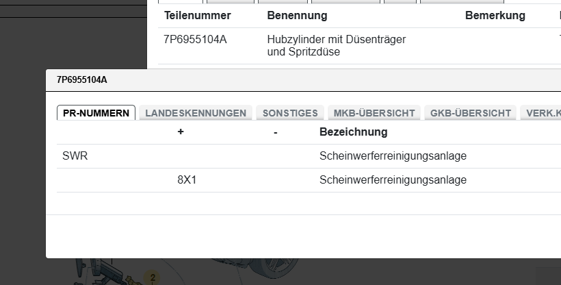 VW TOUAREG 7P HUBZYLINDER MIT DÜSENTRÄGER UND SPRITZDÜSE RECHTS 7P6955104A ORIG. - Obrázek 16