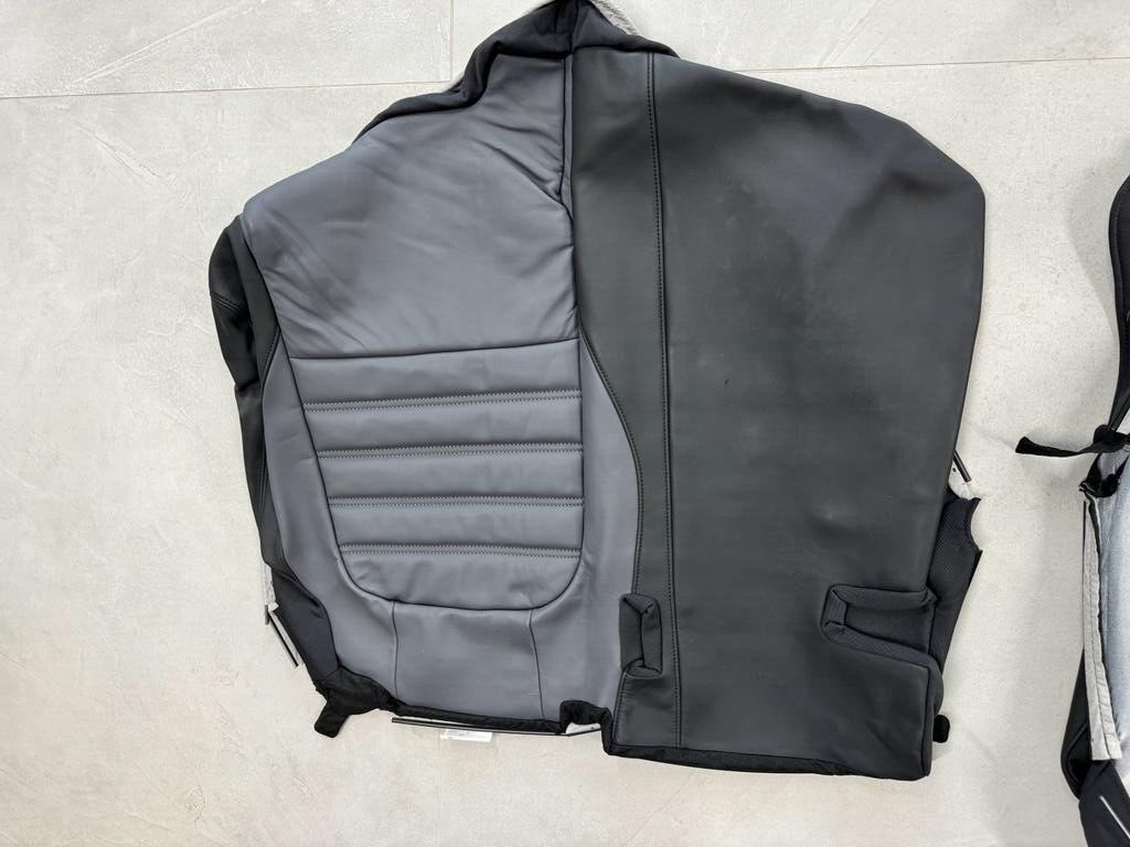 VW TOUAREG 7P SITZBEZUG LEDER BEZUG GELOCHT SCHWARZ-GRAU SITZ HINTEN ORIG.NEU !! - Obrázek 5