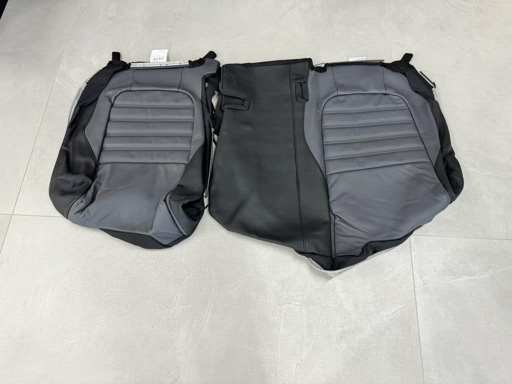 VW TOUAREG 7P SITZBEZUG LEDER BEZUG GELOCHT SCHWARZ-GRAU SITZ HINTEN ORIG.NEU !! - Obrázek 8