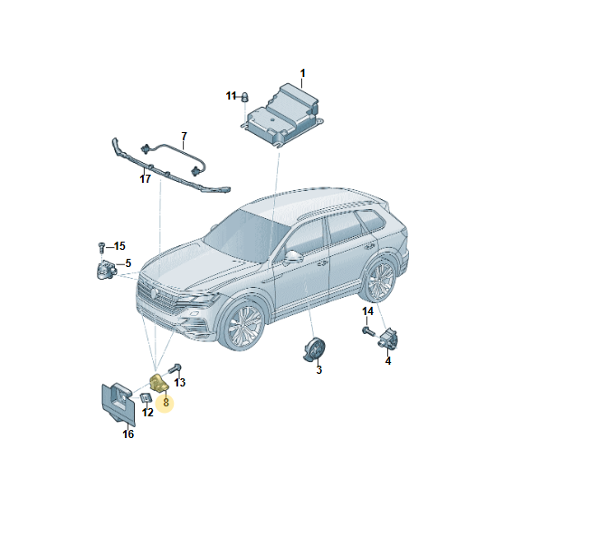 VW TOUAREG CRASHSENSOR FÜR FUSSGÄNGERSCHUTZ L + R 4N0959651G ORIG. NEU ! - Obrázek 3