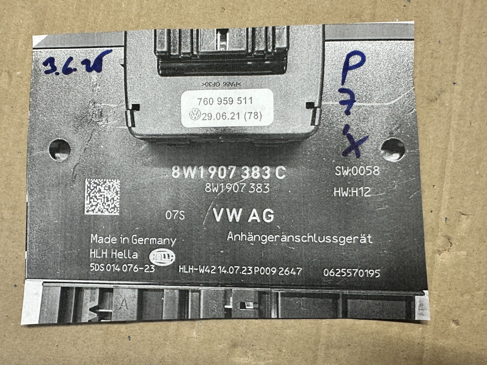 VW TOUAREG STEUERGERÄT ANHÄNGERKUPPLUNG 8W1907383C + SCHALTER 760959511 NEU ORIG - Obrázek 19
