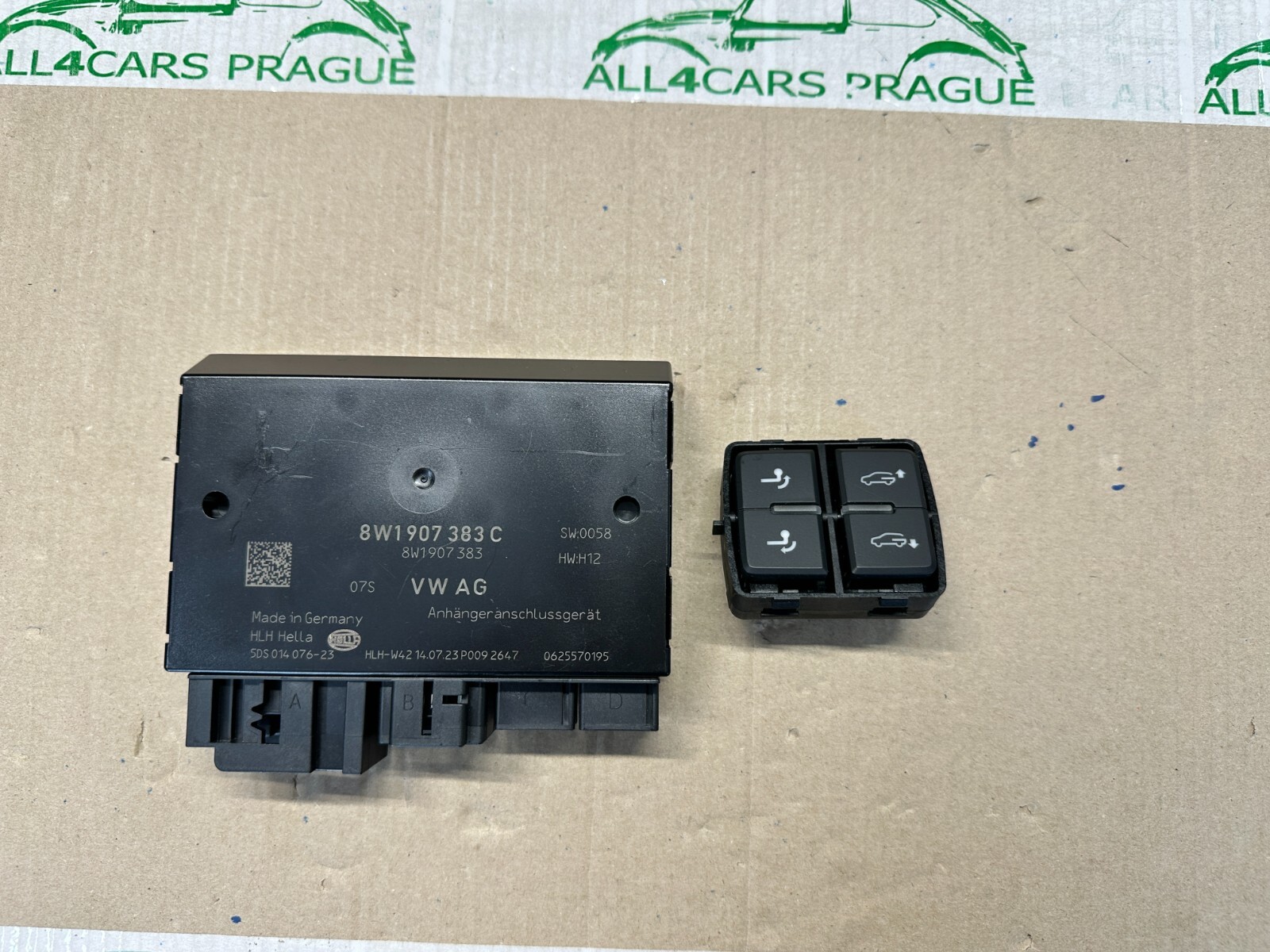 VW TOUAREG STEUERGERÄT ANHÄNGERKUPPLUNG 8W1907383C + SCHALTER 760959511 NEU ORIG
