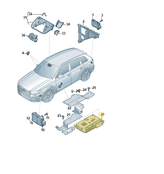 4K4907117L AUDI PORSCHE VW STEUERGERÄT FÜR FAHRERASSISTENT FÜR KAMERA ORIG.NEU! - Obrázek 10