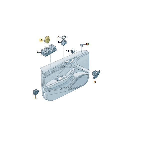 8V0959855C AUDI A3 Q2 RS3 SCHALTER FENSTERHEBER BEIFAHRERSEITE 8V0959855C OE NEU - Obrázek 5