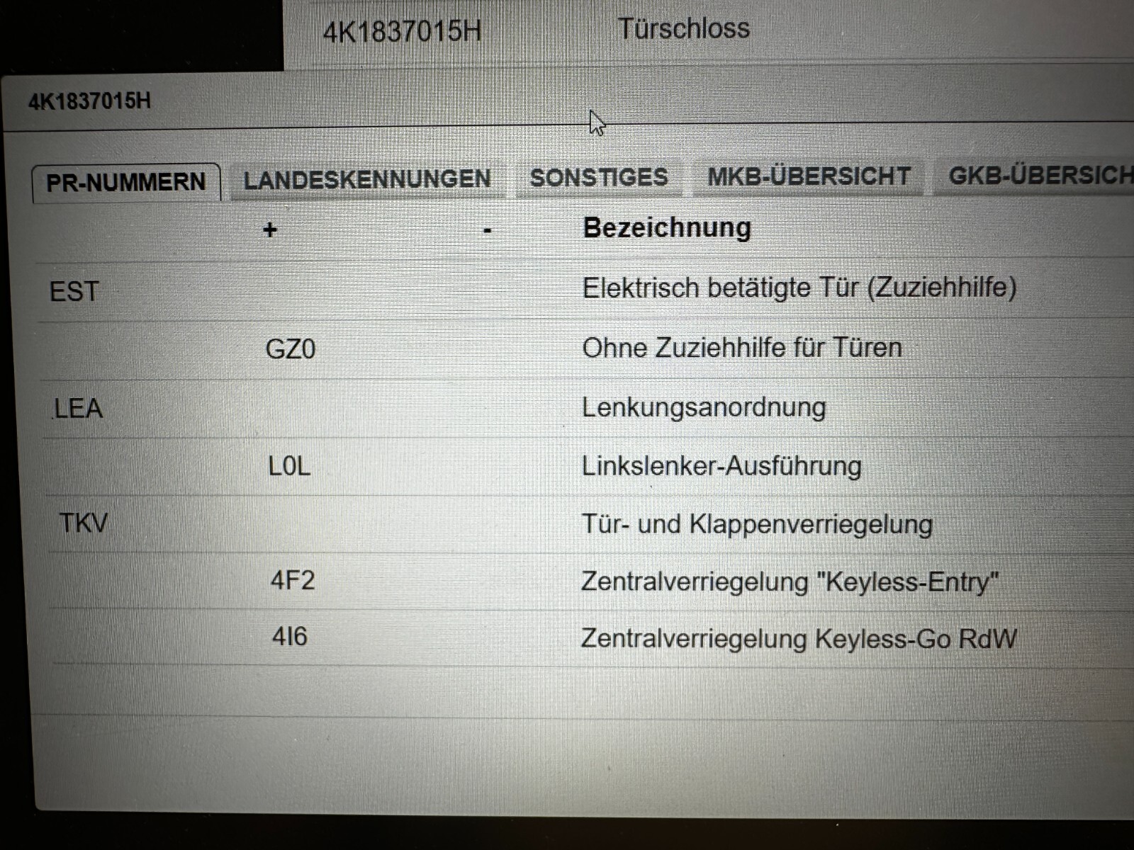 AUDI A6 A7 Q8 E-TRON TÜRSCHLOSS HINTEN LINKS 4K1837015H ORIG.NEU!! - Obrázek 5