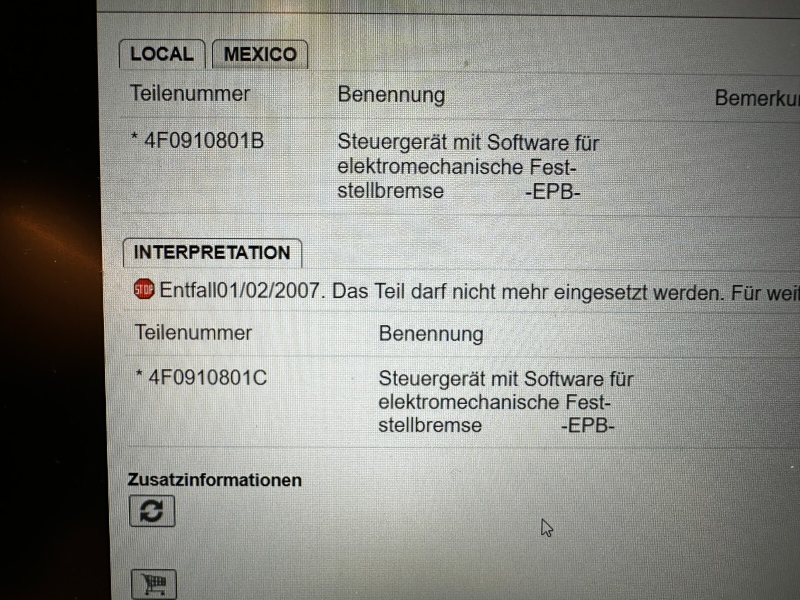 AUDI A6 STEUERGERÄT ELEKTROMECHANISCHE FESTELLBREMSE 4F0907801A B,C,D fast Neu.. - Obrázek 5