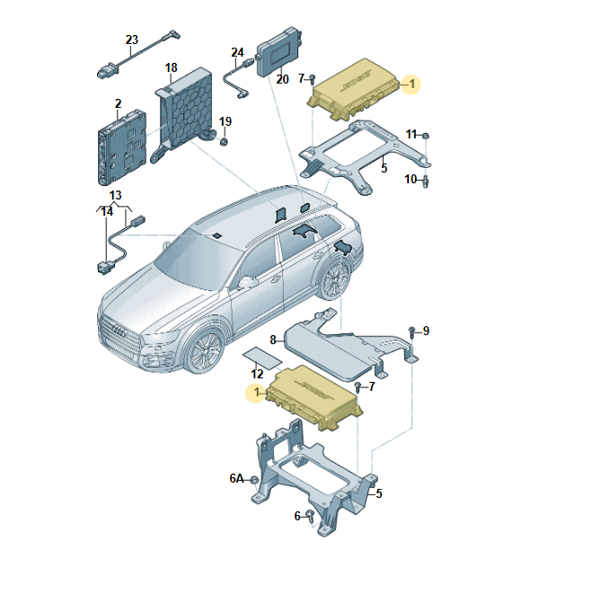 AUDI BANG & OLUFSEN HIGH END SOUND AMPLIFIER VERSTÄRKER 4N0035466C NEU ORIGINAL - Obrázek 4