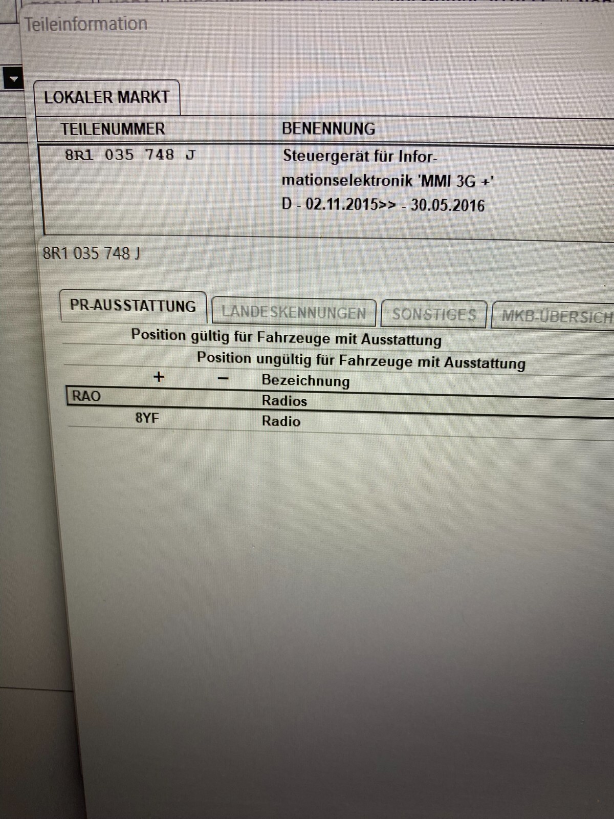 AUDI MMI UNIT A4 A5 MAIN UNIT STEUERGERÄT HIGH MMI 3G SÜDKOREA 8R1035748J - Obrázek 17