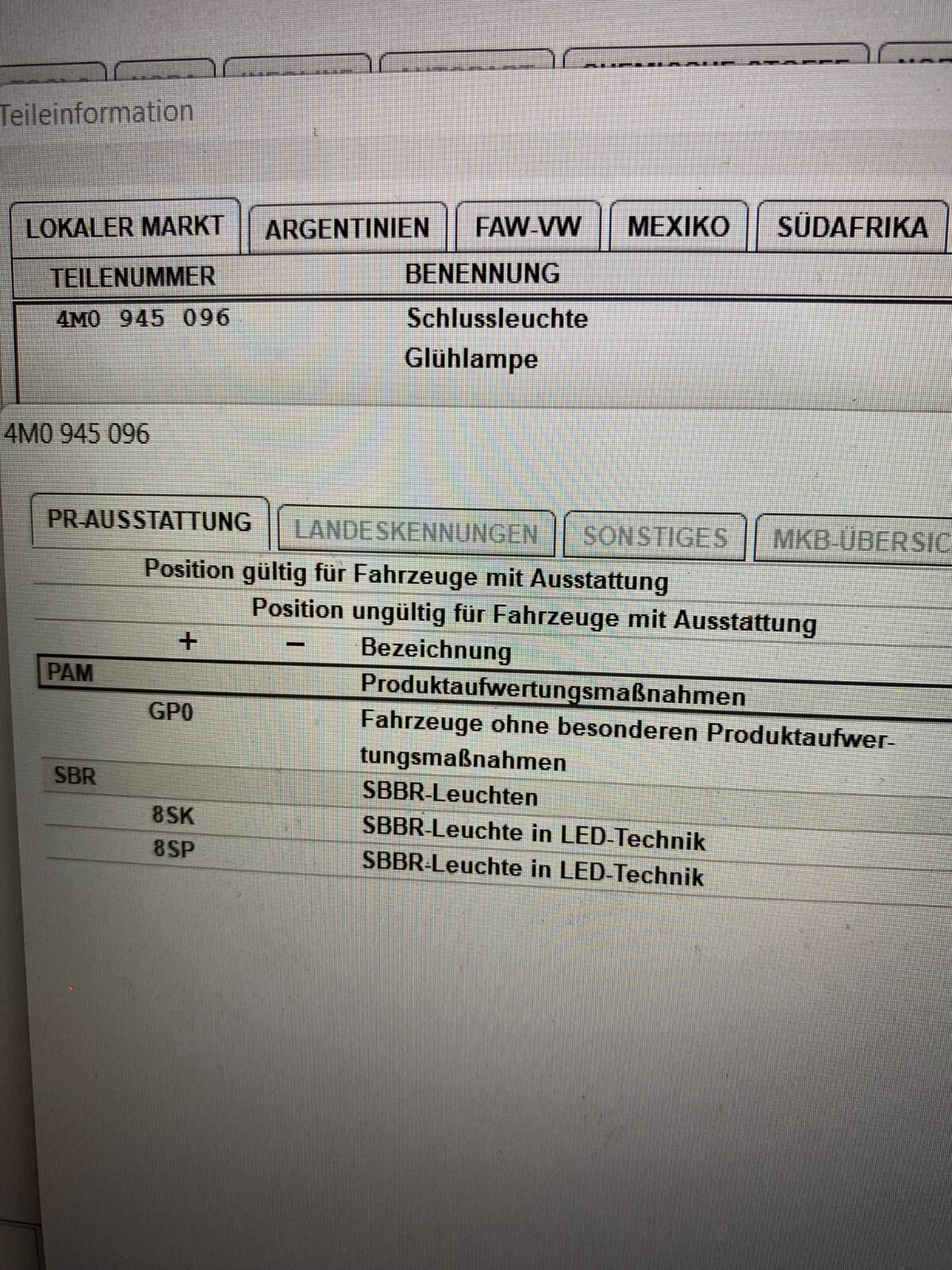 AUDI Q7 SCHLUSSLEUCHTE RÜCKLEUCHTE RÜCKLICHT RECHTS 4M0945096 ORIGINAL - Obrázek 13