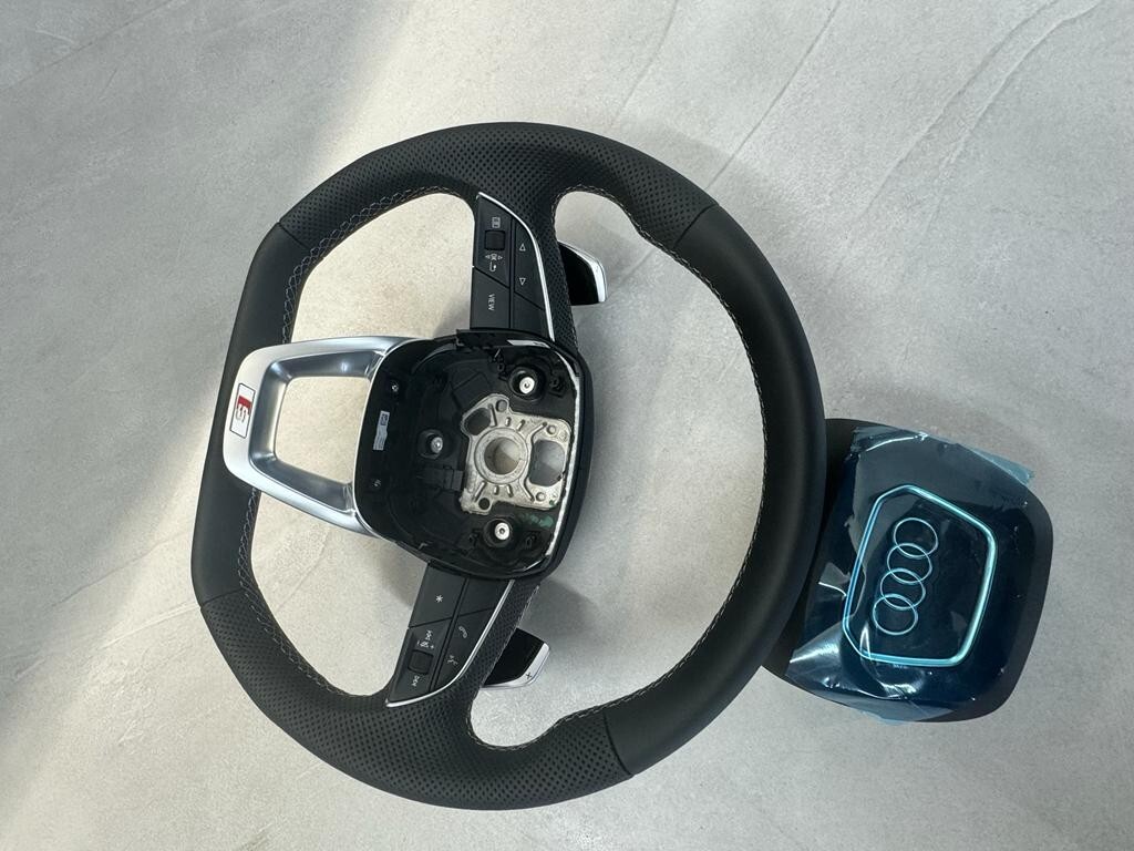 AUDI SQ7 SQ8 SPORT LENKRAD LEDER ABGEFLACHT MIT GROSSEN S SCHALTWIPPEN ORIG.NEU! - Obrázek 8