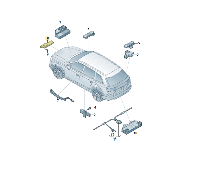 AUDI VW ANTENNE FÜR ZUGANG STARTBERECHTIGUNG (KESSY) 4M0907247B Fast Neu d Test - Obrázek 3