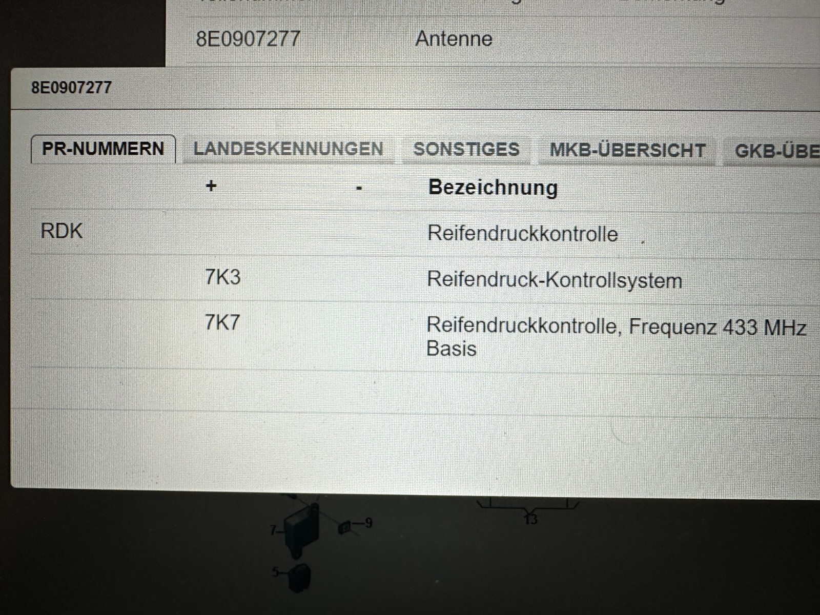 AUDI VW BENTLEY ANTENNE REIFENDRUCKKONTROLLE 8E0907277 Fast Neu dem vom Test Car - Obrázek 3
