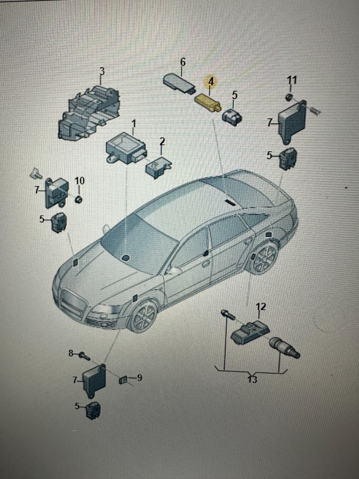 AUDI VW BENTLEY ANTENNE REIFENDRUCKKONTROLLE 8E0907277 Fast Neu dem vom Test Car - Obrázek 5