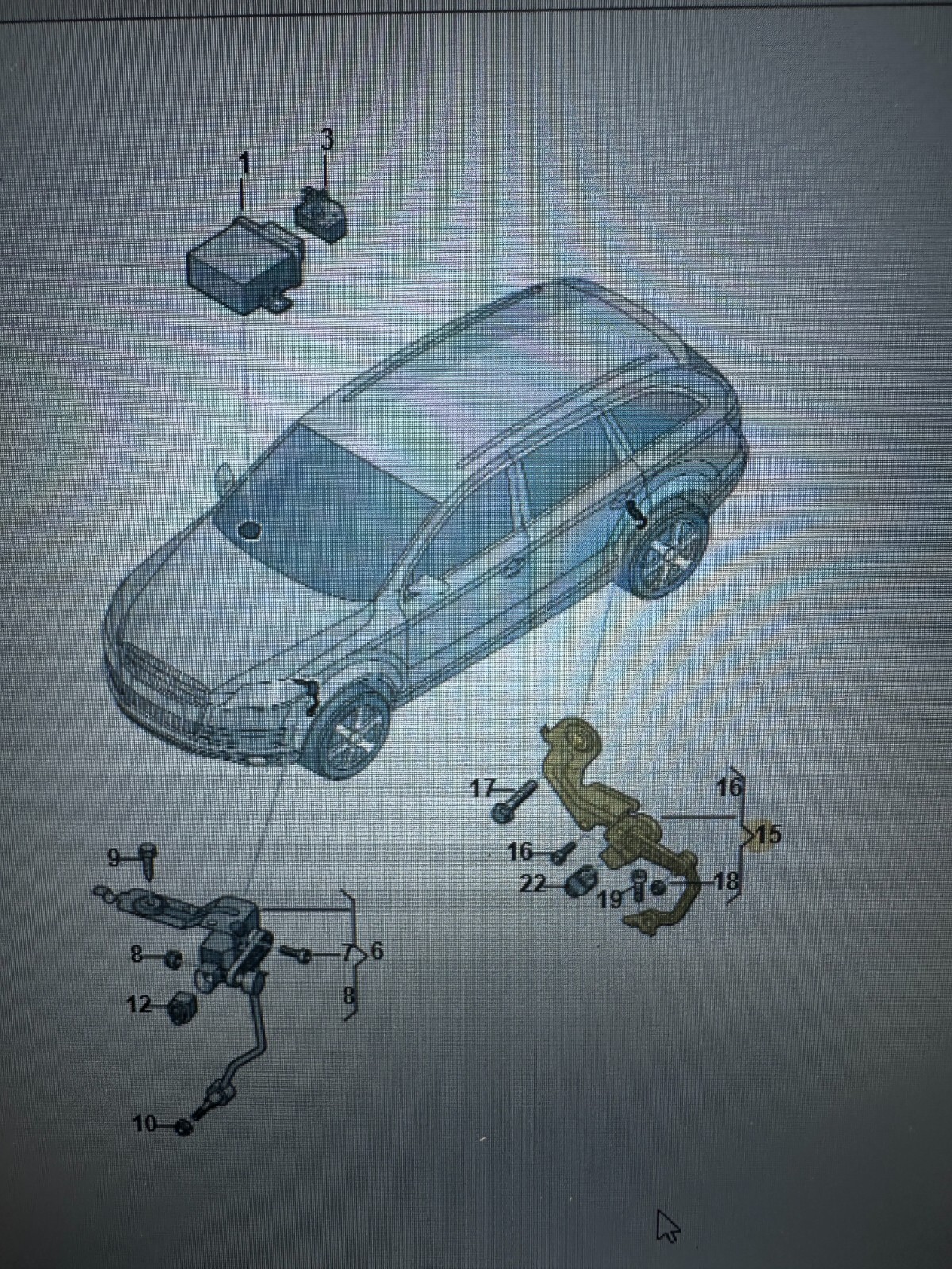 AUDI VW PORSCHE NIVEAUSENSOR-GESTÄNGE FAHRZEUGE MIT LUFTFEDERUNG 7L0616571D ORIG - Obrázek 5