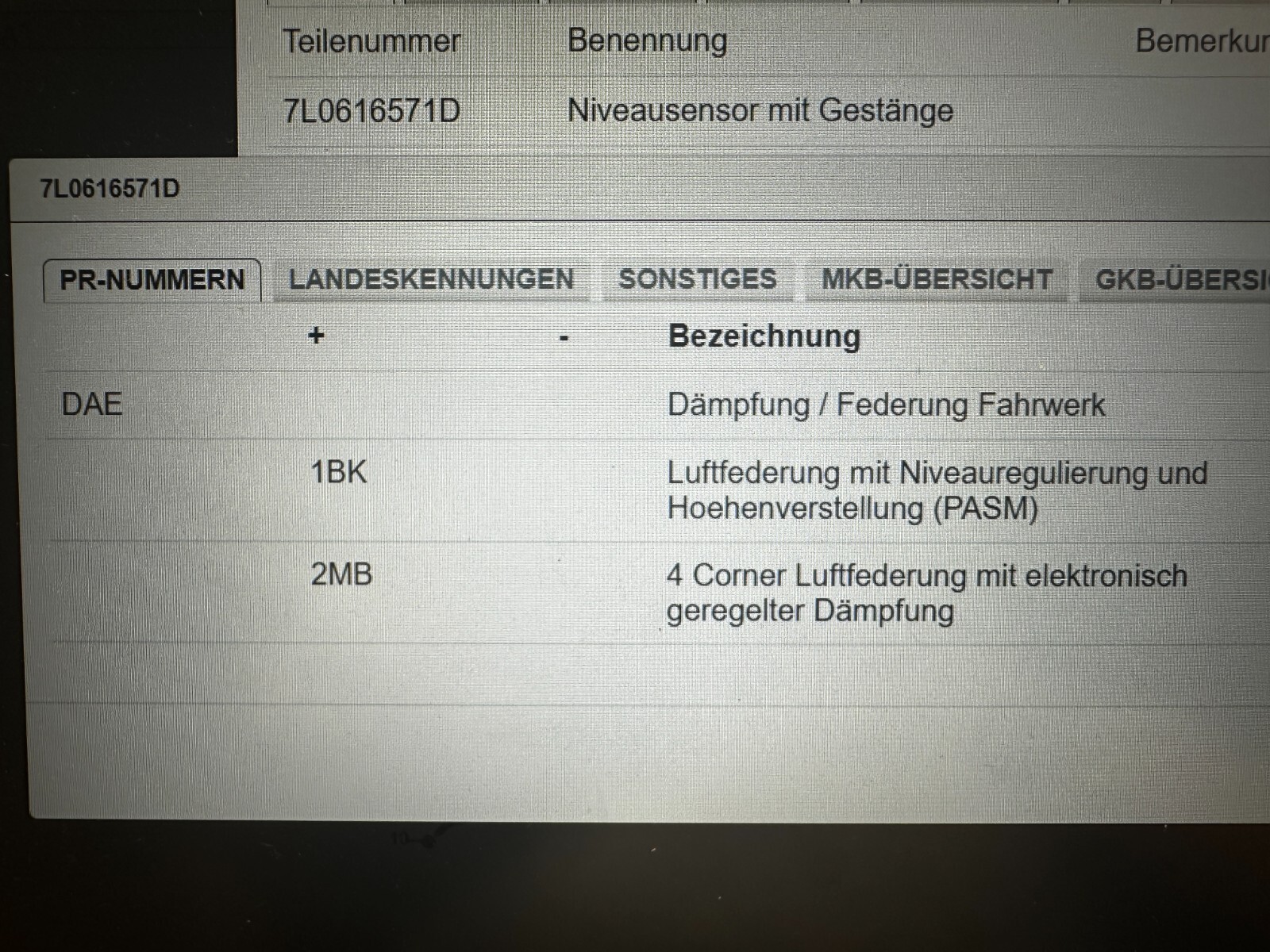 AUDI VW PORSCHE NIVEAUSENSOR-GESTÄNGE FAHRZEUGE MIT LUFTFEDERUNG 7L0616571D ORIG - Obrázek 6