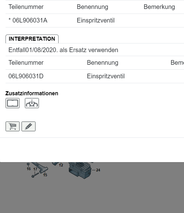 AUDI VW SKDOA EINSPRITZDÜSE EINSPRITZVENTIL 06L906031A = 06L906031D ORIG. NEU ! - Obrázek 5
