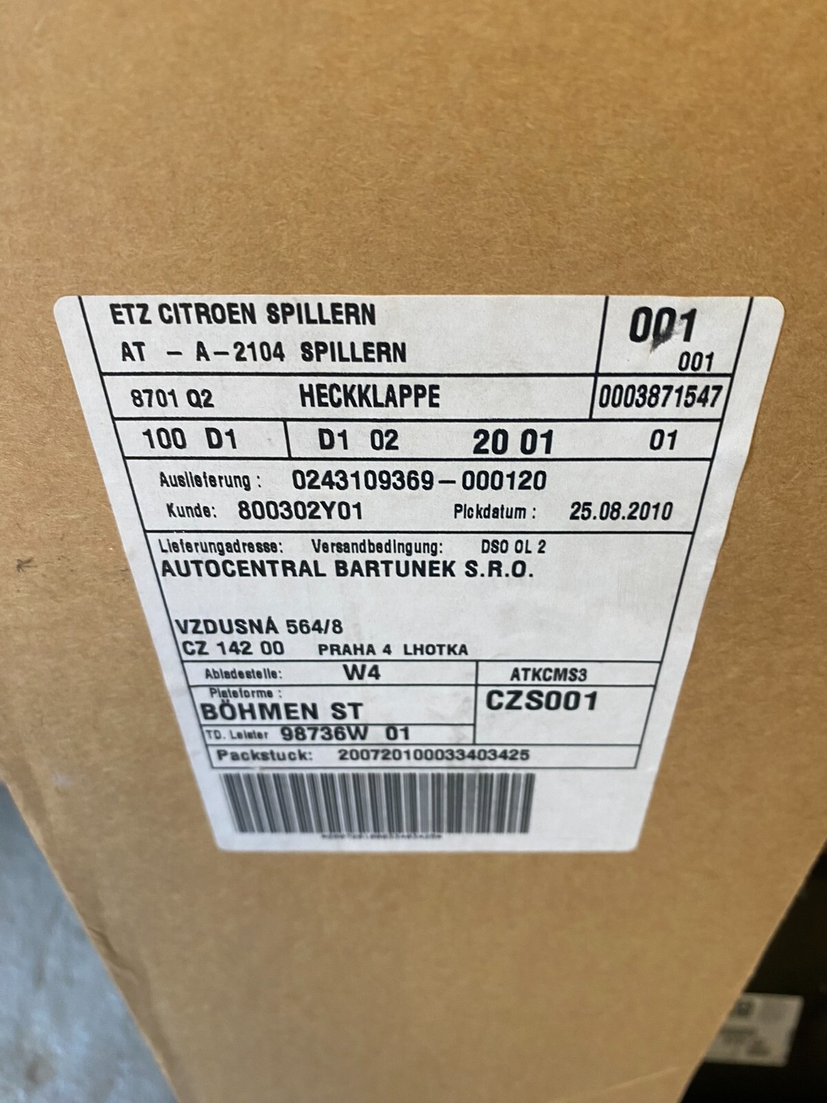 CITROËN C3 HECKKLAPPE 8701Q2 COUVERCLE DE PORTE ARRIÈRE CITROEN C3 ORIG. NEW !! - Obrázek 8