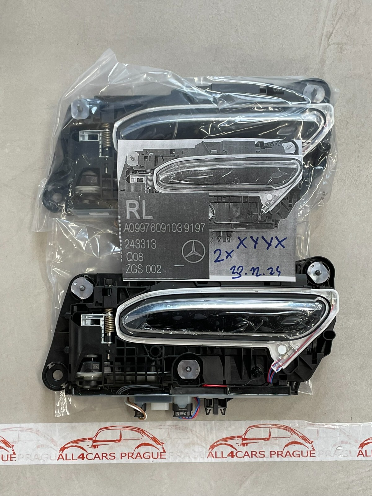 MERCEDES-BENZ S / EQS TÜRAUßENGRIFF HINTEN LINKS A0997609103 9197 SCHWARZ NEU - Obrázek 12