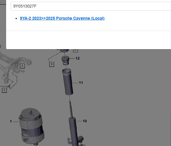 PORSCHE CAYENNE 9YA-2 STOSSDÄMPFER ELEKTRISCH HINTERACHSE LINKS 9Y0513027F NEU - Obrázek 8