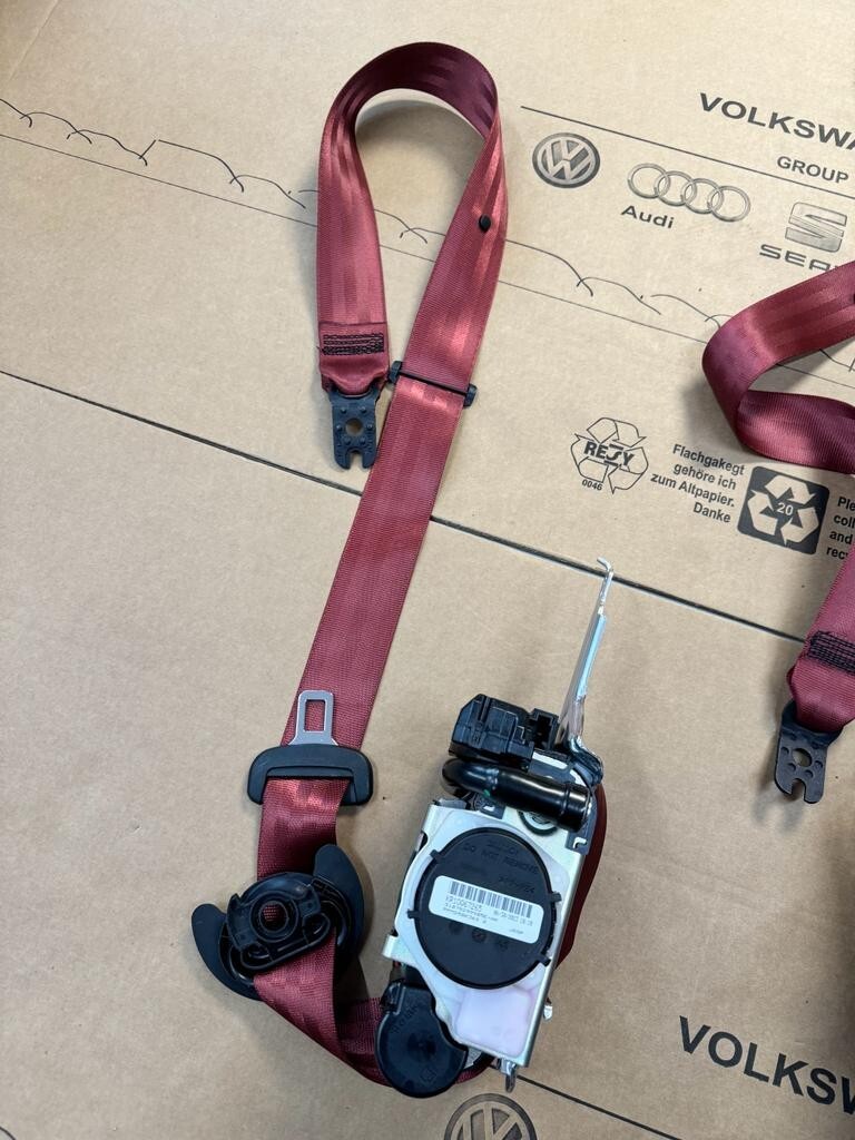 PORSCHE CAYENNE SICHERHEITSGURTEN FRONT 9Y0857706J 9Y0857705J RED COLOR ORIG.NEU - Obrázek 5