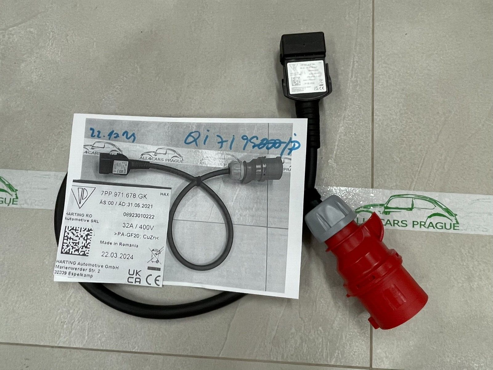 PORSCHE LADEKABEL FÜR NETZSTECKDOSE CEE 32A 3P 900MM GERADE 7PP971678GK ORIG.NEU - Obrázek 14