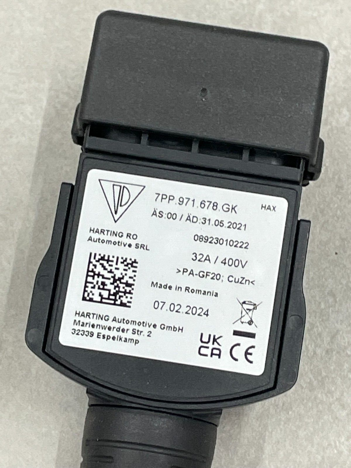 PORSCHE LADEKABEL FÜR NETZSTECKDOSE CEE 32A 3P 900MM GERADE 7PP971678GK ORIG.NEU - Obrázek 3