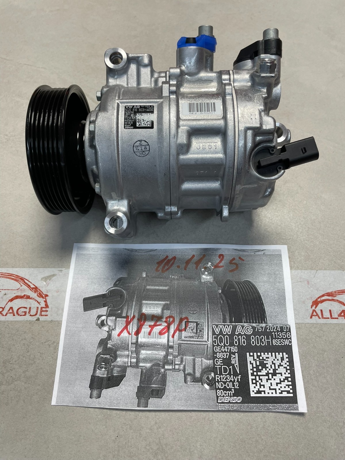 VOLKSWAGEN KLIMAKOMPRESSOR AUDI KLIMAKOMPRESOR 5Q0816803H ORIGINAL VW TEIL NEU! - Obrázek 17