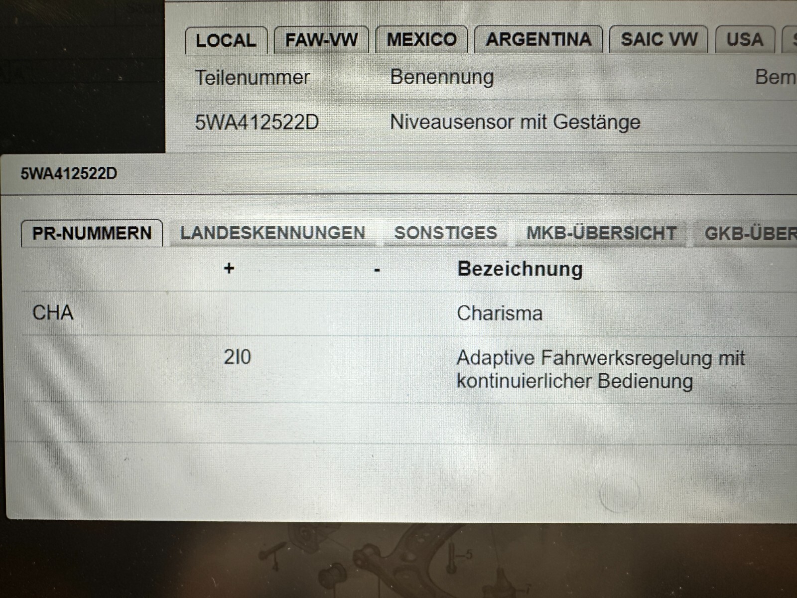 VW AUDI SEAT SKODA NIVEAUSENSOR MIT GESTÄNGE RECHTS 5WA412522D ORIG.NEU! - Obrázek 6