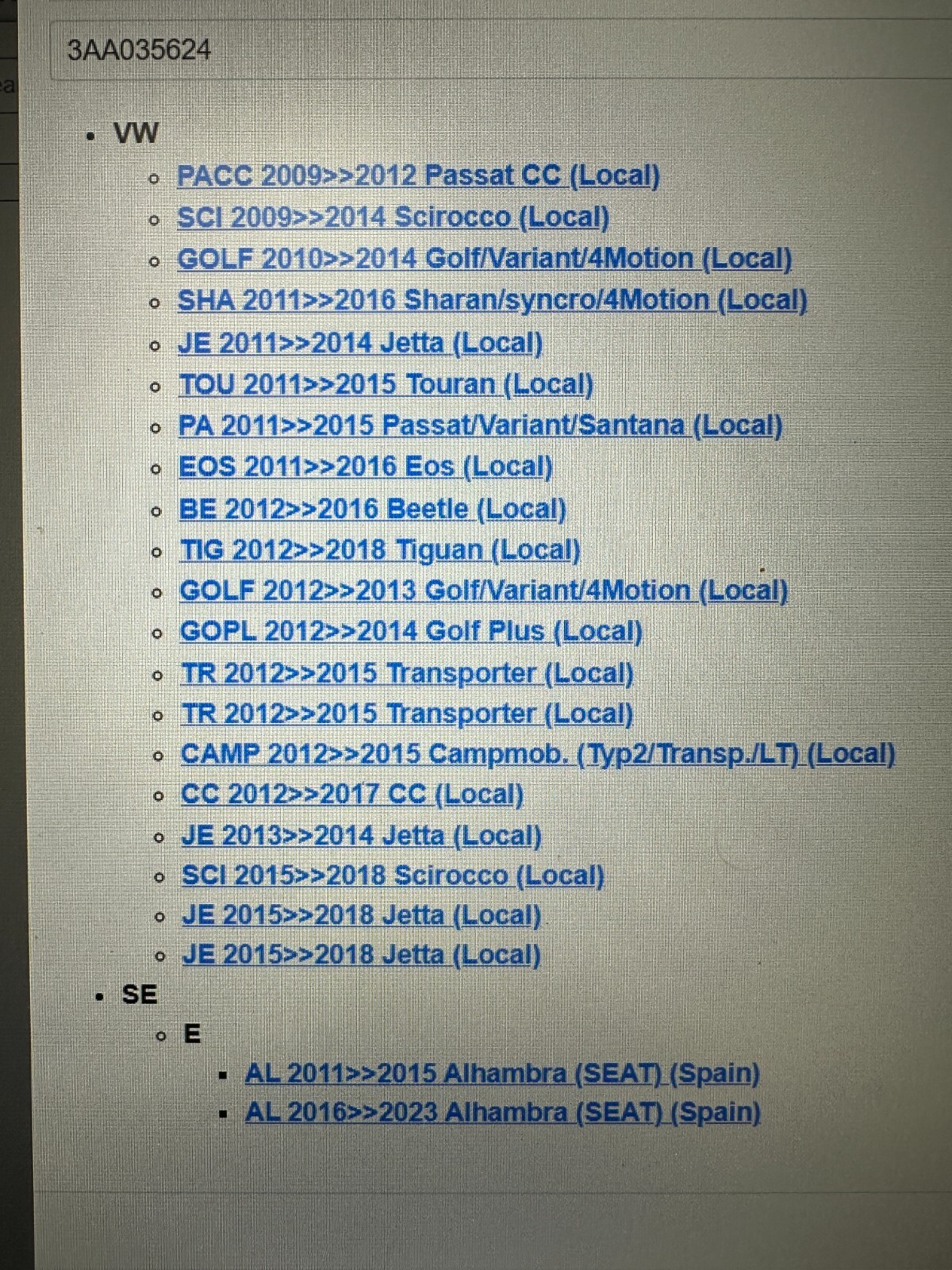 VW GOLF PASSAT TIGUAN +...BEDIENEINHEIT FREISPRECHEINRICHTUNG 3AA035624 Fast Neu - Obrázek 3