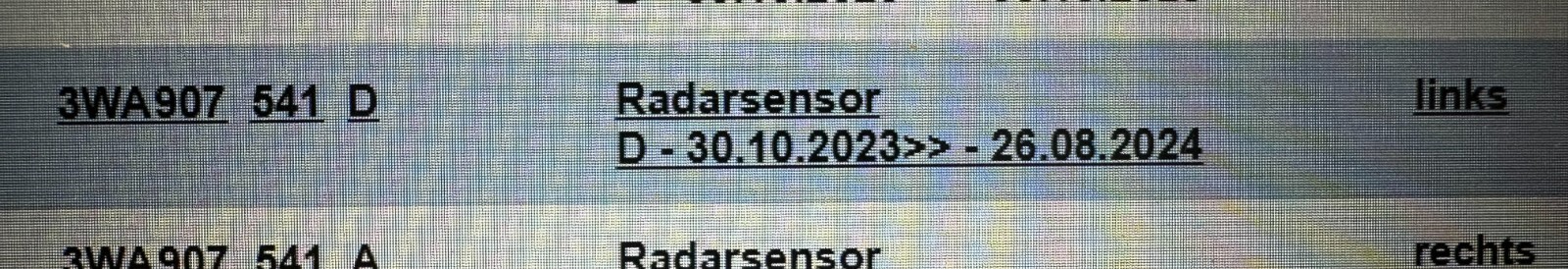 VW PASSAT TIGUAN III 2024 ACC RADARSENSOR ABSTANDSREGELUNG 3WA907541D ORIG,NEU ! - Obrázek 5