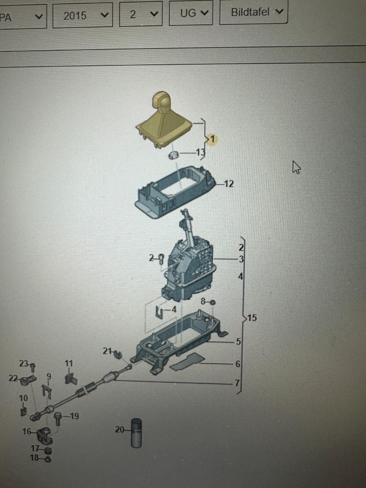 VW PASSAT VW ARTEON SCHALTKNAUF DSG LEDER KOMPLET 3G1713203C ORIGINAL VW TEIL! - Obrázek 4