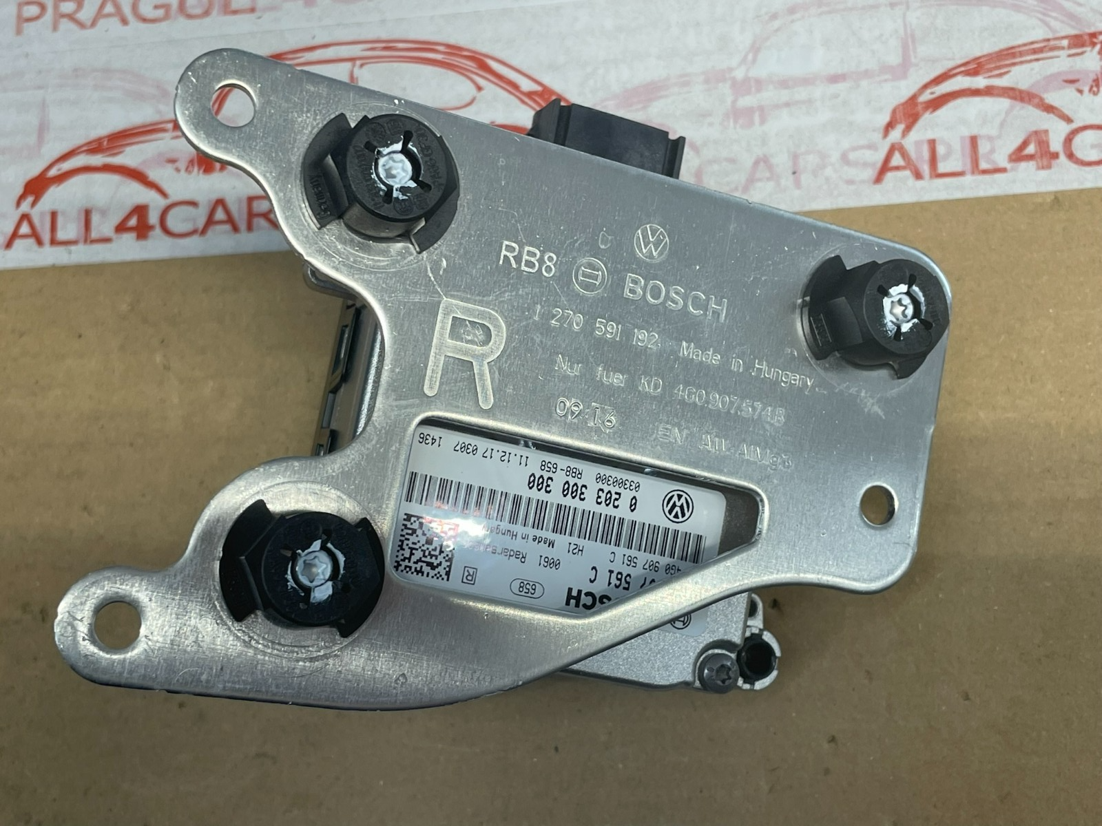 VW PHIDEON ACC RADAR SENSOR RECHTS ABSTANDSREGELUNG 4G0907561C ORIG VW NEU TEIL - Obrázek 14