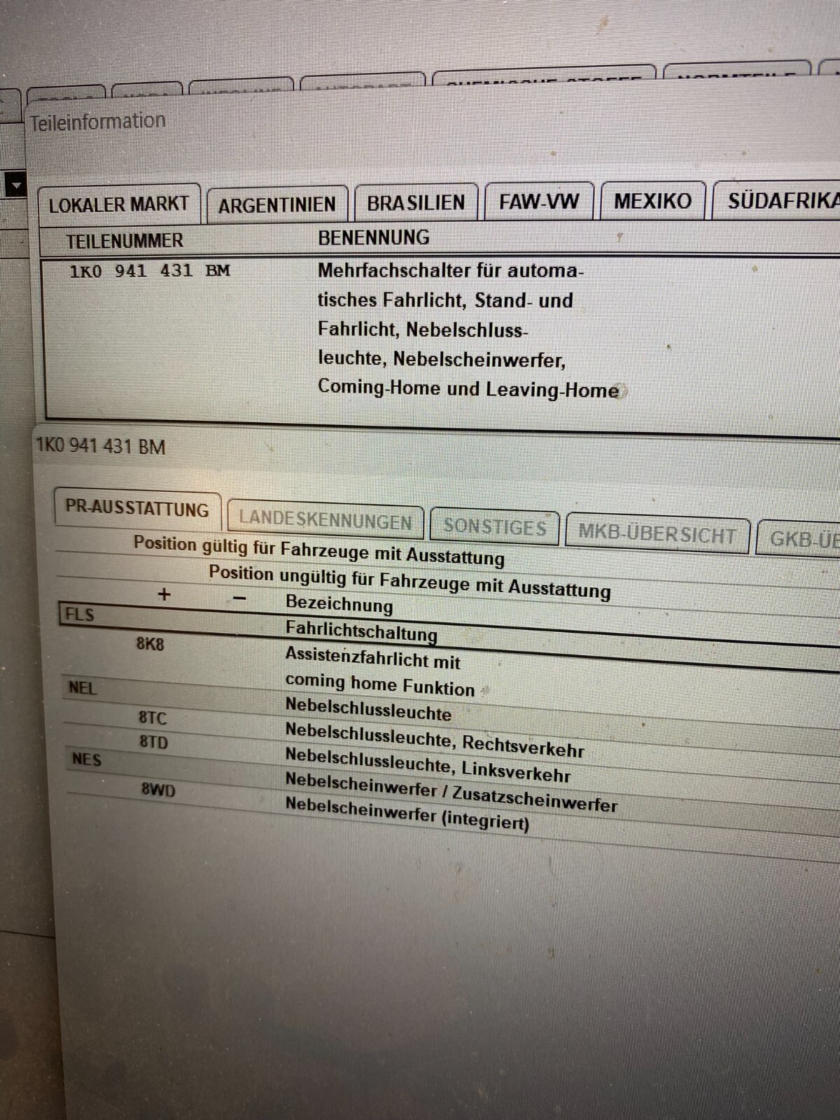 VW SEAT LICHTSCHALTER HAUPTLICHTSCHALTER 1K0941431BM ORIGINAL NEU!! - Obrázek 17