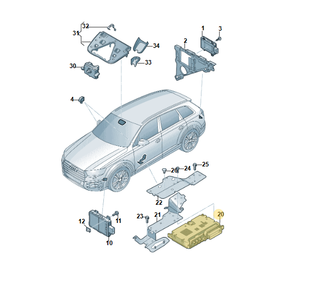 VW STEUERGERÄT ASSISTENZSYSTEME STEUERGERÄT FÜR KAMERAS 360° 4K4907117AB , NEU - Obrázek 4