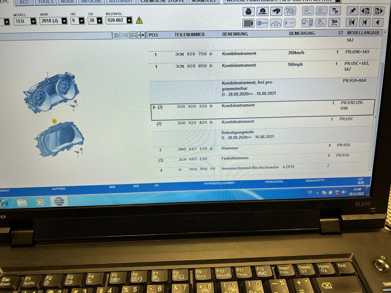 VW TERAMONT VIRTUAL COCKPIT TACHOMETER FPK 3G0920320B 0 KM! NEW ORIG.VW TEIL !!! - Obrázek 7