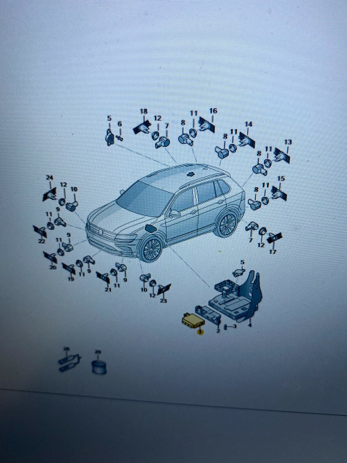 VW TIGUAN,SKODA KODIAQ ECU PARKSENSOREN 3Q0919294E ORIGINAL NEU!!! - Obrázek 8