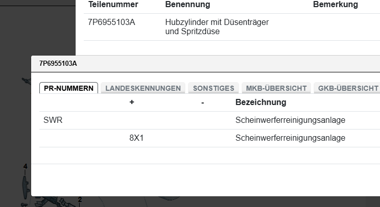 VW TOUAREG 7P HUBZYLINDER MIT DÜSENTRÄGER UND SPRITZDÜSE LINKS 7P6955103A ORIG. - Obrázek 15