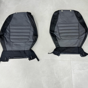 VW TOUAREG 7P SITZ BEZUG GRAU SCHWARZ SPORT LEDER GELOCHT SITZEN VORN NEU ORIG!